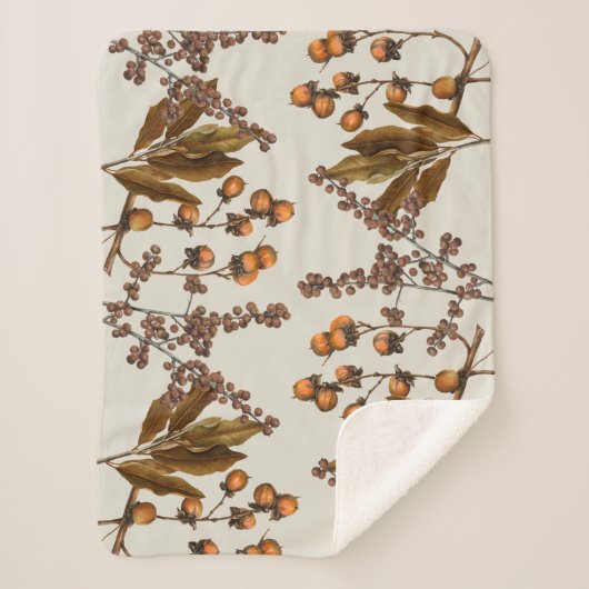 Herfst Herfst Waterverf bladeren Sherpa Deken (Voorkant)