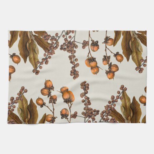 Herfst Herfst Waterverf bladeren Theedoek (Horizontaal)