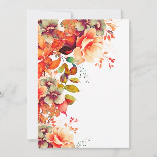 Herfst Herfst Waterverf Bloemen 50ste Verjaardag Kaart (Achterkant)