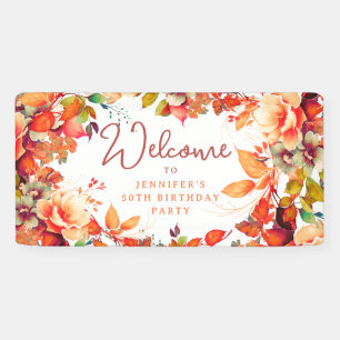 Herfst Herfst Waterverf Bloemen 50ste Verjaardag Spandoek