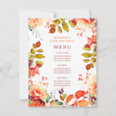 Herfst Herfst Waterverf Bloemen 50ste Verjaardagsm Kaart (Voorkant)