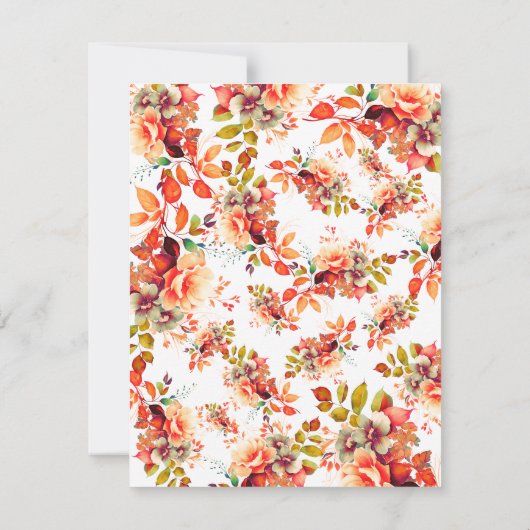 Herfst Herfst Waterverf Bloemen 50ste Verjaardagsm Kaart (Achterkant)