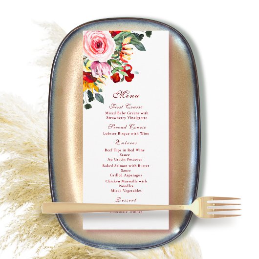 Herfst Herfst Waterverf Bloemenroest Goud Zonneblo Programmakaart