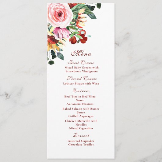 Herfst Herfst Waterverf Bloemenroest Goud Zonneblo Programmakaart (Voorkant)