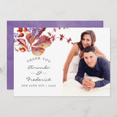 Herfst - Herfst Waterverf Bruiloft Dank u foto Bedankkaart (Voorkant / Achterkant)