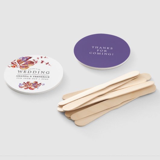 Herfst - Herfst Waterverf bruiloft gunst Handwaaier (Niet-gemonteerd)