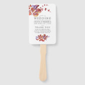 Herfst - Herfst Waterverf bruiloft programma Handwaaier (Voorkant)