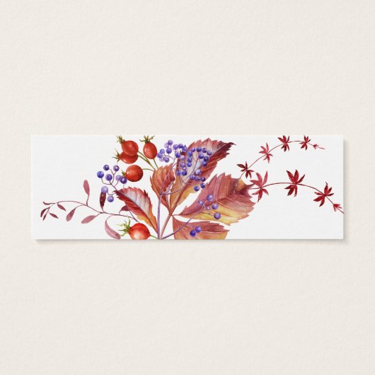 Herfst - Herfst Waterverf Bruiloft RSVP Mini Visitekaartjes (Achterkant)