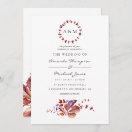 Herfst - Herfst Waterverf bruiloft uitnodiging