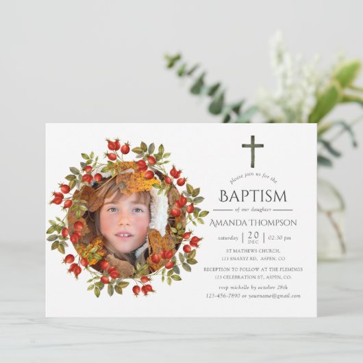 Herfst - Herfst Waterverf doop of doop Kaart (Staand voorkant)