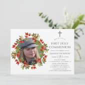 Herfst - Herfst Waterverf Eerste Heilige Communie Kaart (Staand voorkant)