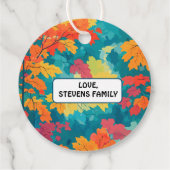 Herfst herfst waterverf floraal baby shower bedankjes labels (Achterkant)