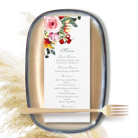 Herfst Herfst Waterverf Floral Salie Rust Goud Programmakaart