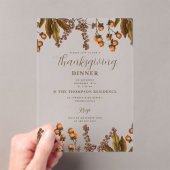 Herfst Herfst Waterverf Foliage Thanksgiving Diner Acryl Uitnodigingen (Insitu (Draagbaar))