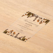 Herfst Herfst Waterverf Foliage Thanksgiving Diner Acryl Uitnodigingen (Laagn)