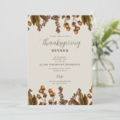 Herfst Herfst Waterverf Foliage Thanksgiving Diner Kaart (Staand voorkant)