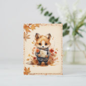 Herfst / Herfst Waterverf Fox - Briefkaart (Staand voorkant)