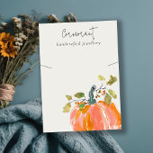 Herfst Herfst Waterverf Pompoen Ketting Display Visitekaartje