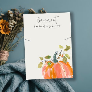 Herfst Herfst Waterverf Pompoen Ketting Display Visitekaartje