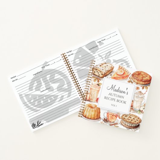 Herfst Herfst Waterverf Recept Kookboek 3 Ring Bin Notitieboek (Binnen)