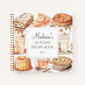 Herfst Herfst Waterverf Recept Kookboek 3 Ring Bin Notitieboek (Voorkant)