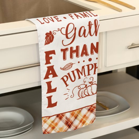 Herfst herfst Waterverf Sinaasappel geruite collag Theedoek