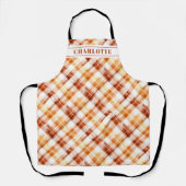 Herfst Herfst Waterverf Sinaasappel Plaid Geperson Schort (Voorkant)