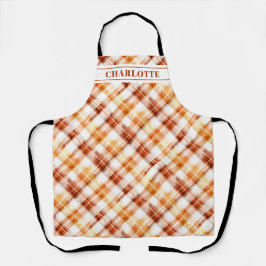 Herfst Herfst Waterverf Sinaasappel Plaid Geperson Schort