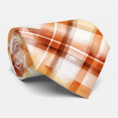 Herfst Herfst Waterverf Sinaasappel Plaid Stropdas (Opgerold)