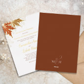 Herfst Herfst Waterverf Verlaat Huwelijk Custom Folie Uitnodiging