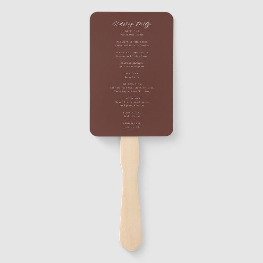 Herfst herfst Wedding Ceremony Programme Elegant Handwaaier (Achterkant)