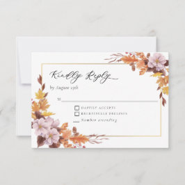 Herfst herfst Wedding Floral Kindly Reply Script RSVP Kaartje