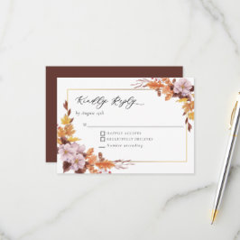 Herfst herfst Wedding Floral Kindly Reply Script RSVP Kaartje