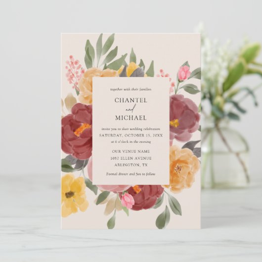 Herfst herfst Wedding | Kaart (Staand voorkant)