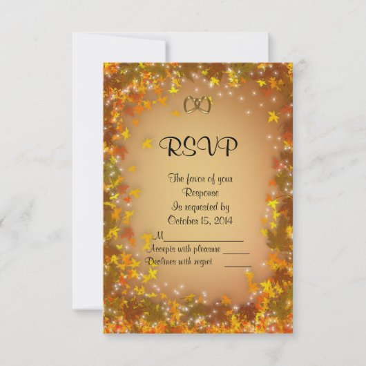 Herfst herfst Wedding RSVP-reactiekaart RSVP Kaartje (Voorkant)