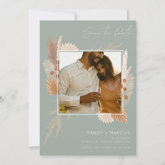 Herfst Herfst Wijze Foto Huwelijk Save The Date (Voorkant)