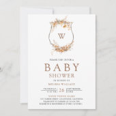 Herfst Herfst Wildflower Crest QR Code Baby shower Kaart (Voorkant)