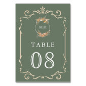 Herfst Herfst Wildflower Crest Sage Green Wedding Kaart (Achterkant)