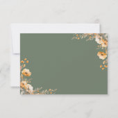 Herfst Herfst Wildflower Crest Sage Green Wedding RSVP Kaartje (Achterkant)