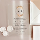 Herfst Herfst Wildflower Crest Wedding Acryl Uitnodigingen