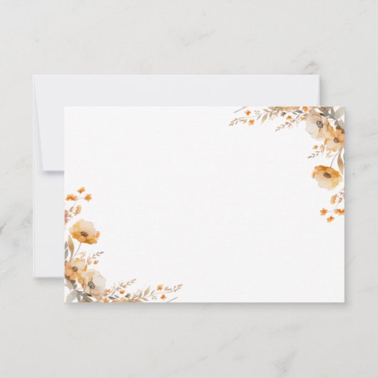 Herfst Herfst Wildflower Monogram Crest Wedding RSVP Kaartje (Achterkant)