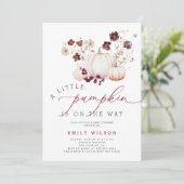 Herfst Herfst Wildflower Pompoen Baby shower Kaart (Staand voorkant)