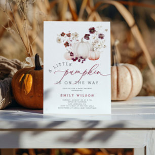 Herfst Herfst Wildflower Pompoen Baby shower Kaart