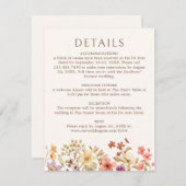 Herfst Herfst Wildflower Wedding Details Informatiekaartje (Voorkant / Achterkant)
