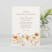 Herfst Herfst Wildflower Wedding Kaart (Staand voorkant)