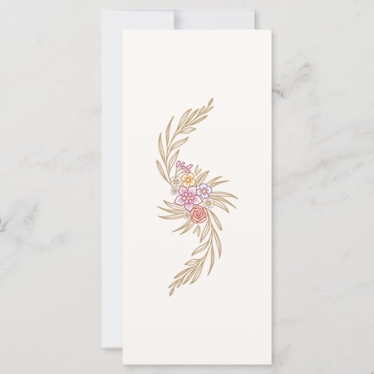 Herfst Herfst Wildflowers Floral Wedding Menu (Achterkant)