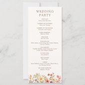 Herfst Herfst Wildflowers Trouwprogramma (Achterkant)