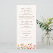 Herfst Herfst Wildflowers Trouwprogramma (Staand voorkant)