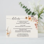 Herfst Herfst Wildflowers Wedding Details Behuizin Informatiekaartje (Staand voorkant)