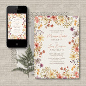 Herfst Herfst Wildflowers Wedding Kaart